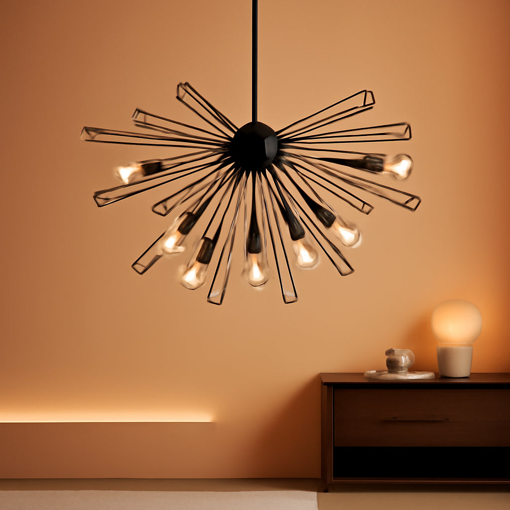 Black 33 Inch Sputnik Chandelier Contemporary Dining