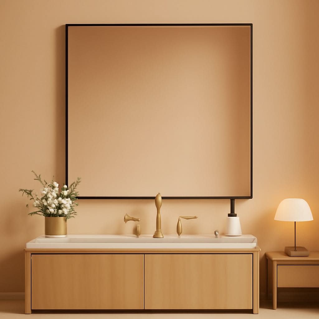 Black 30x36 Inch Rectangular Bathroom Vanity Mirror