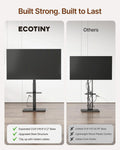 Black Industrial Steel Floor TV Stand Power Outlet Pro