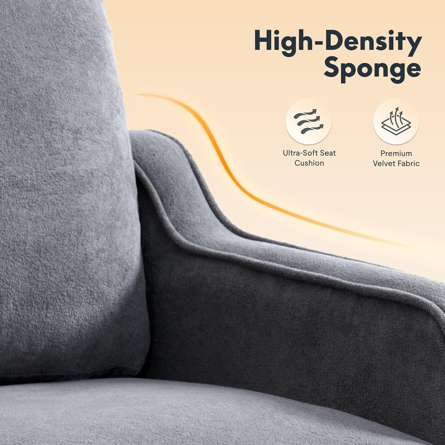 Grey Upholstered Accent Chair Mid Century Contemporary