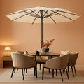 13Ft Rectangular Patio Umbrella Featuring Solar Lights