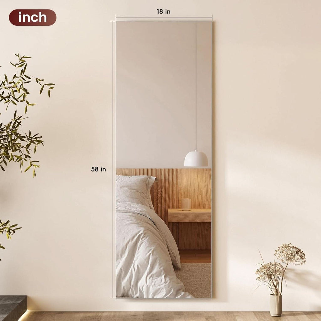 58x18 Frameless Full Length Distortion Free Mirror