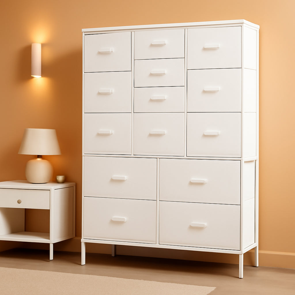 Premium White Dresser With 15 Extra Large Storage Drawers