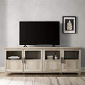 Seventy Inch Premium Rustic Oak Wood Glass Center TV Stand