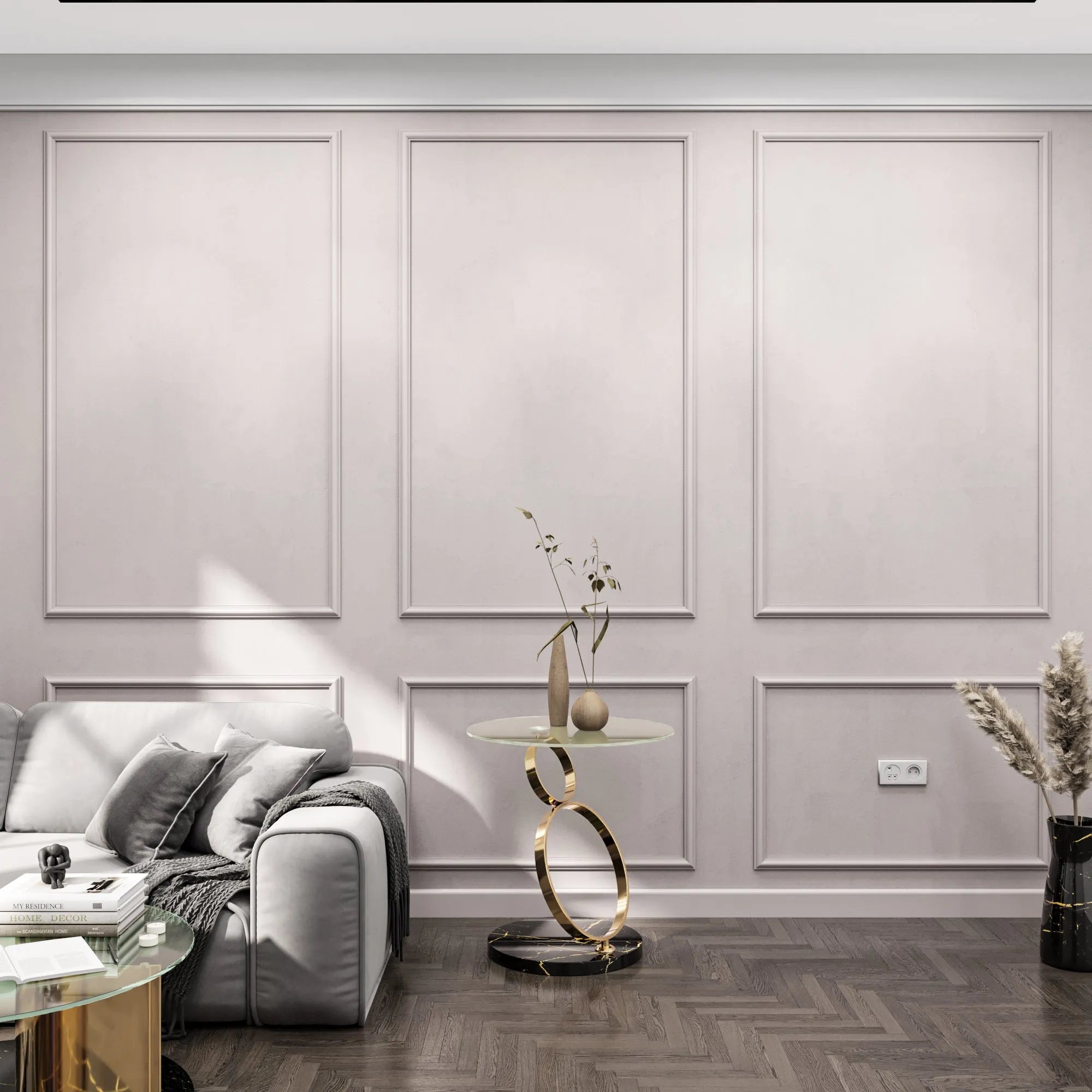 Wall Molding Package - 3 Upper & 3 Bottom Frames | Easy Installation