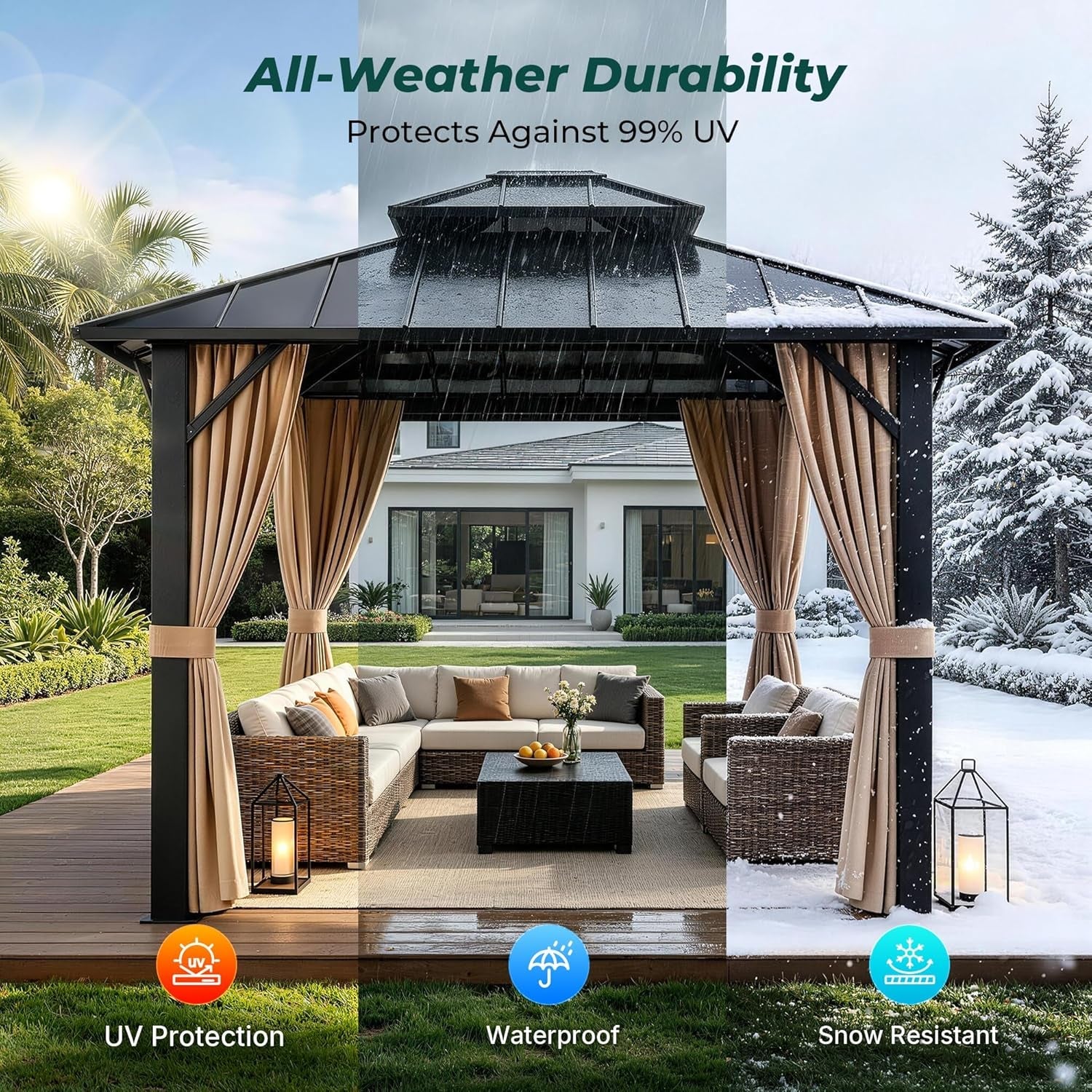 10x10 Feet Hardtop Gazebo Premium Quality Outdoor Patio