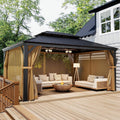 Twelve By Sixteen Ft Premium Double Roof Gazebo Dark Gray