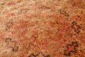 9'9''x9'9'' Round Tan, Peach Hand Knotted Wool and Silk Tabriz Traditional Oriental Area Rug