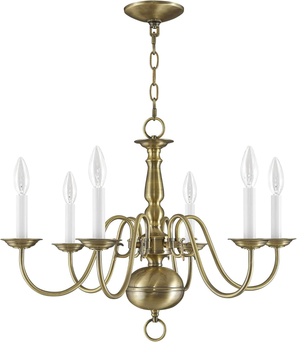 Williams burgh 6 Light Antique Brass Chandelier Fixture
