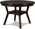 Elegant Solid Wood Circular Dining Set Cherry Brown