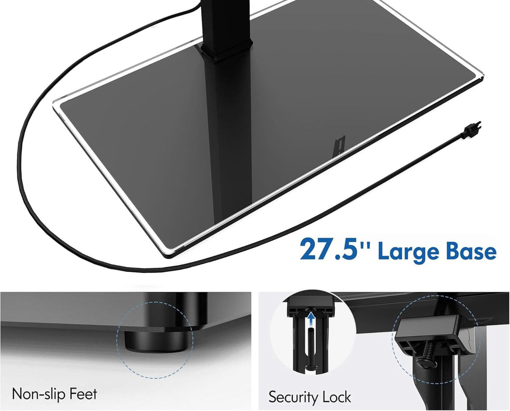 50 To 85 Inches TV Stand Height Adjustable Swivel Base Outlets