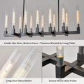 Black Farmhouse Dining Room Linear Chandelier Fixture