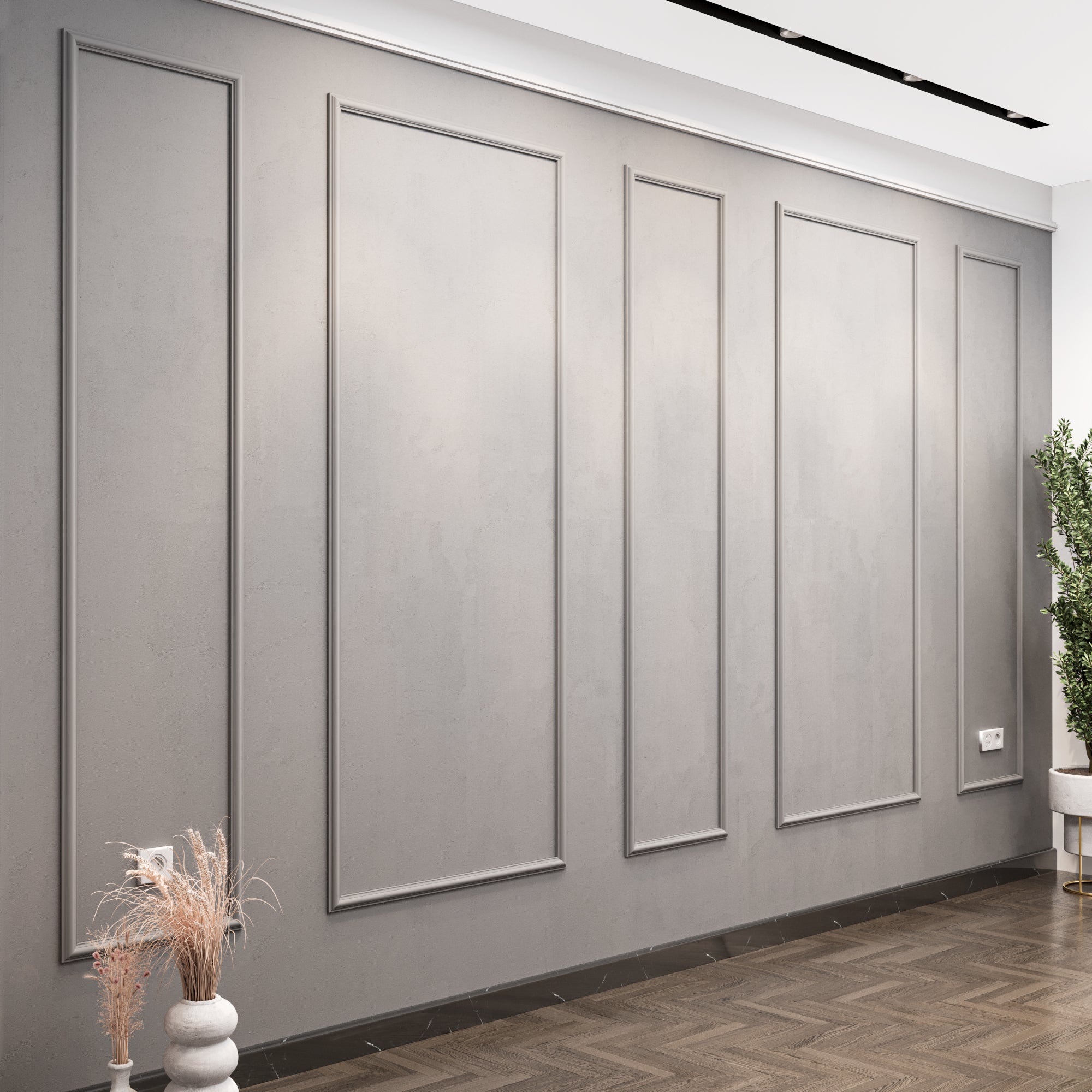 Ready to Assemble Wall Molding Package - 5 Vertical Frames | Easy Installation