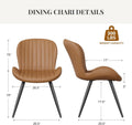 Brown Armless Modern Dining Room Sleek Chairs Set Of Four