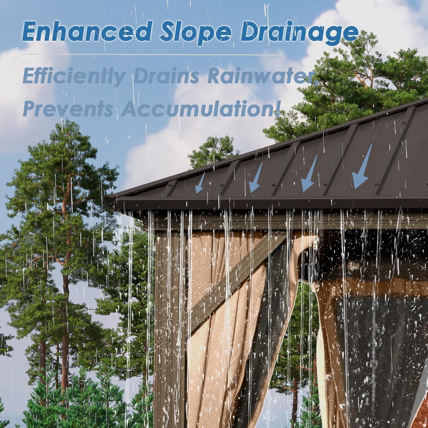 Domi 10x14 Espresso Brown All Weather Gazebo OutdoorPatio
