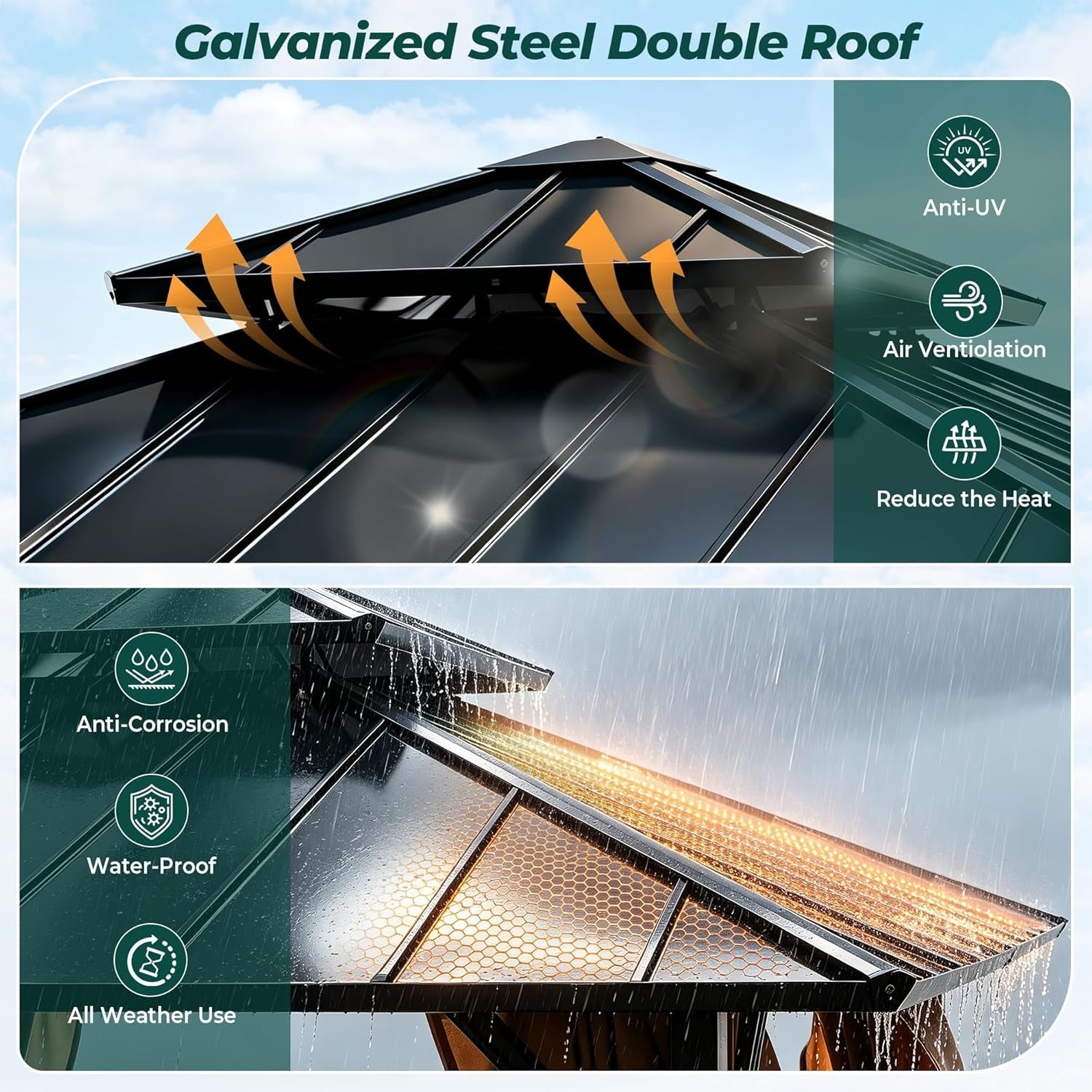 10x10 Feet Hardtop Gazebo Premium Quality Outdoor Patio