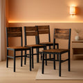 Rustic Wooden Dining Chairs With Ergonomic Backrests