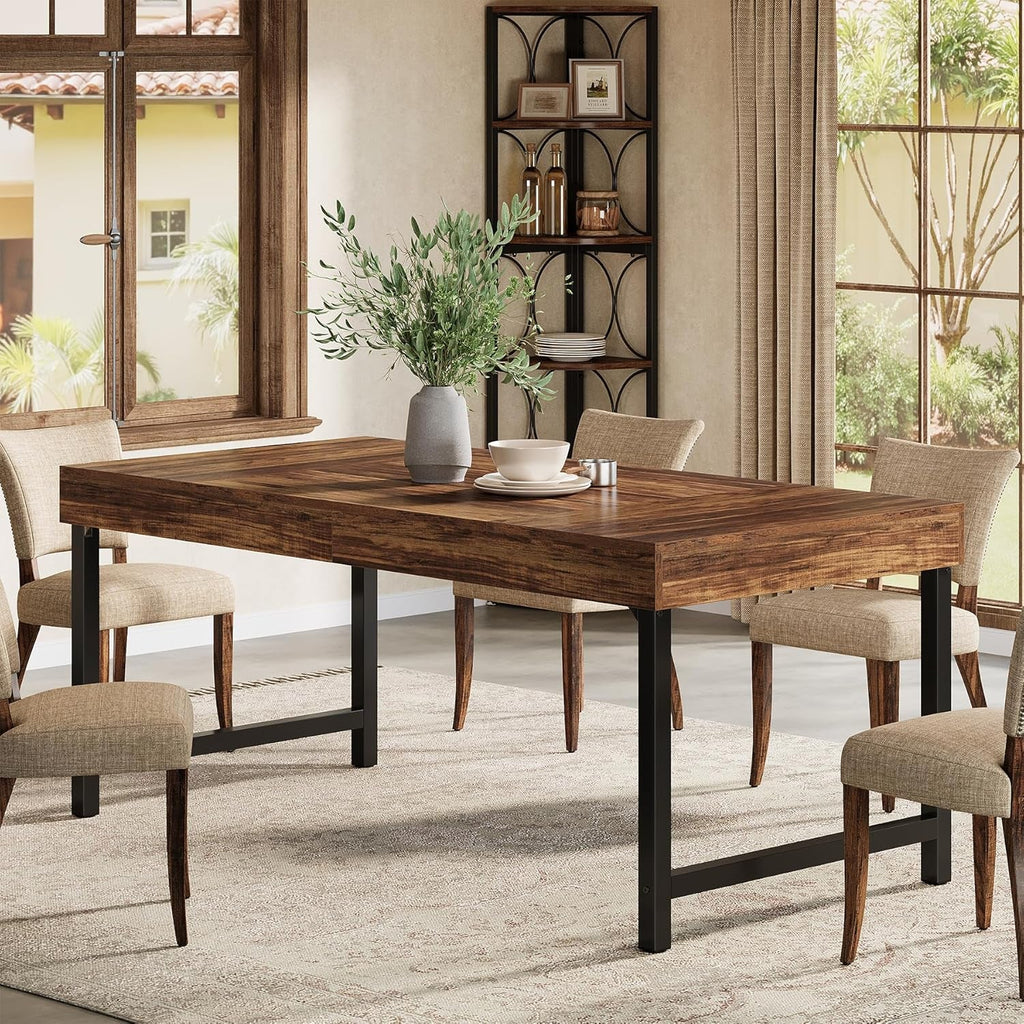 Walnut 55 Inch Rectangular Dining Table Construction