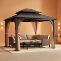 13x15 Black Weather proofed Hardtop Gazebo With Roof