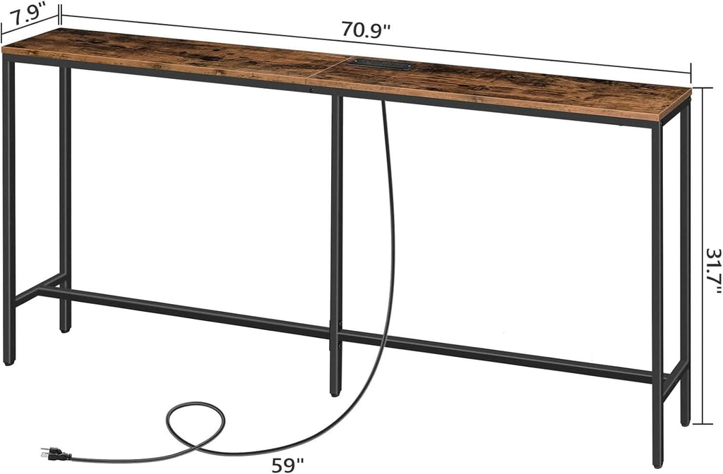 70.9 Inch Industrial Grade Console Table With USB Ports