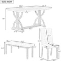 Industrial Solid Wood Rectangular Dining Table Set