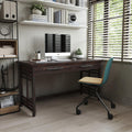 55Inch Executive Desk  With Two Drawers Espresso Finish Storage Solution