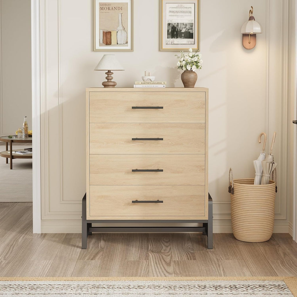 Natural Oak Dresser 38 Inches Tall Freestanding Storage