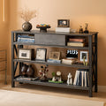 47 Inch Industrial Console Table With Drawer Grey Oak Finish