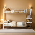 Premium White Metal Bunk Bed With Wardrobe Storage Unit
