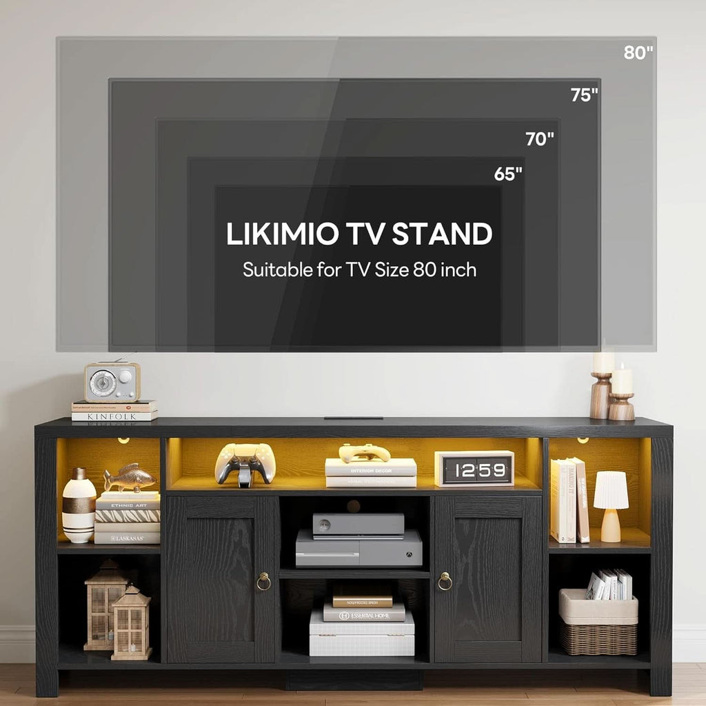Eighty Inch TV Stand With Integrated LED Entertainment