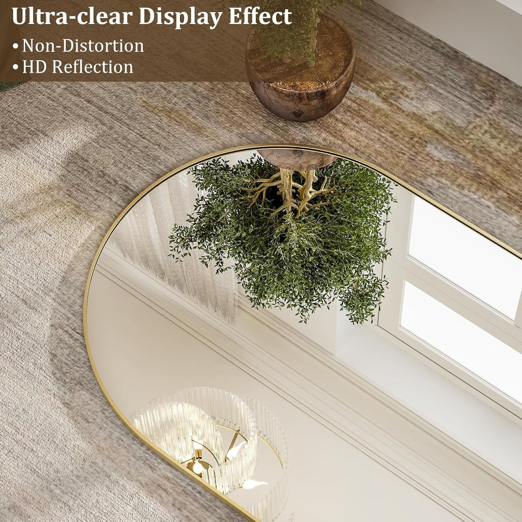 71x30 Arched Complete Length Aluminum Framed Mirror