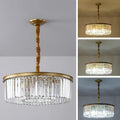 Gold Contemporary Crystal Chandelier Two Tier Fixture
