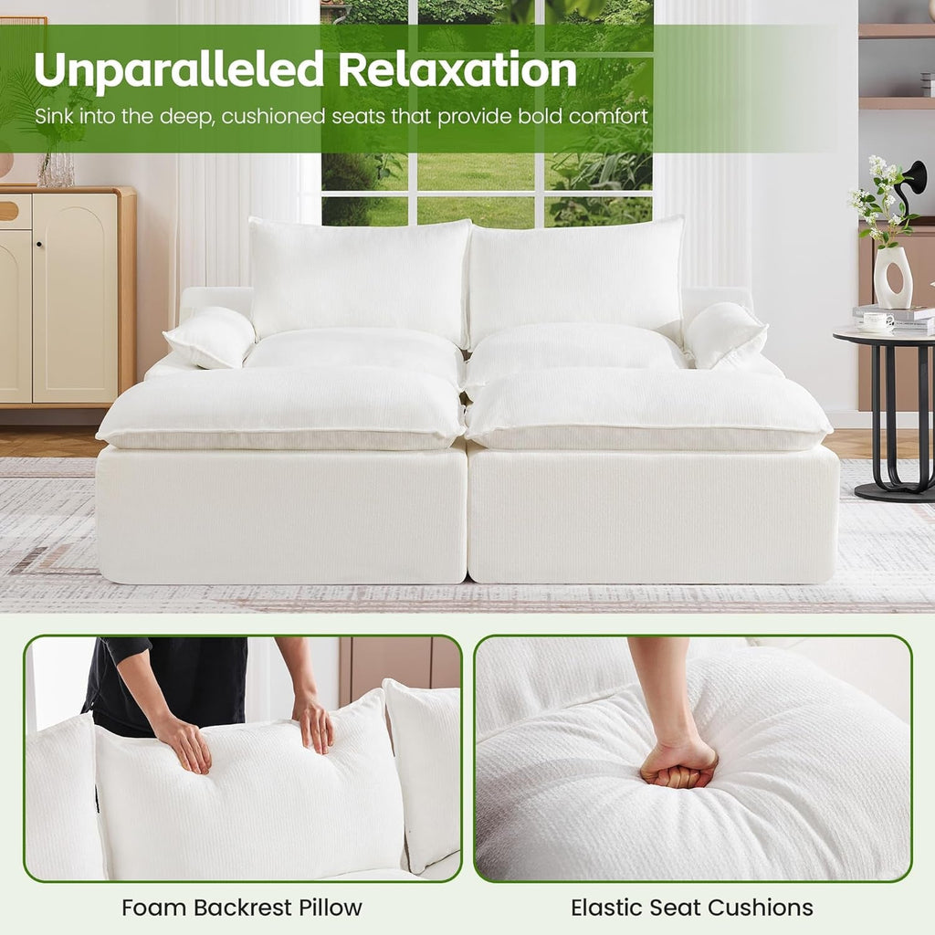 79 Inches Boneless Modular Sectional Sofa Storage Pro