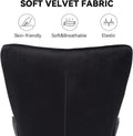 Black Mid Century Velvet Upholstered Wingback Armchair