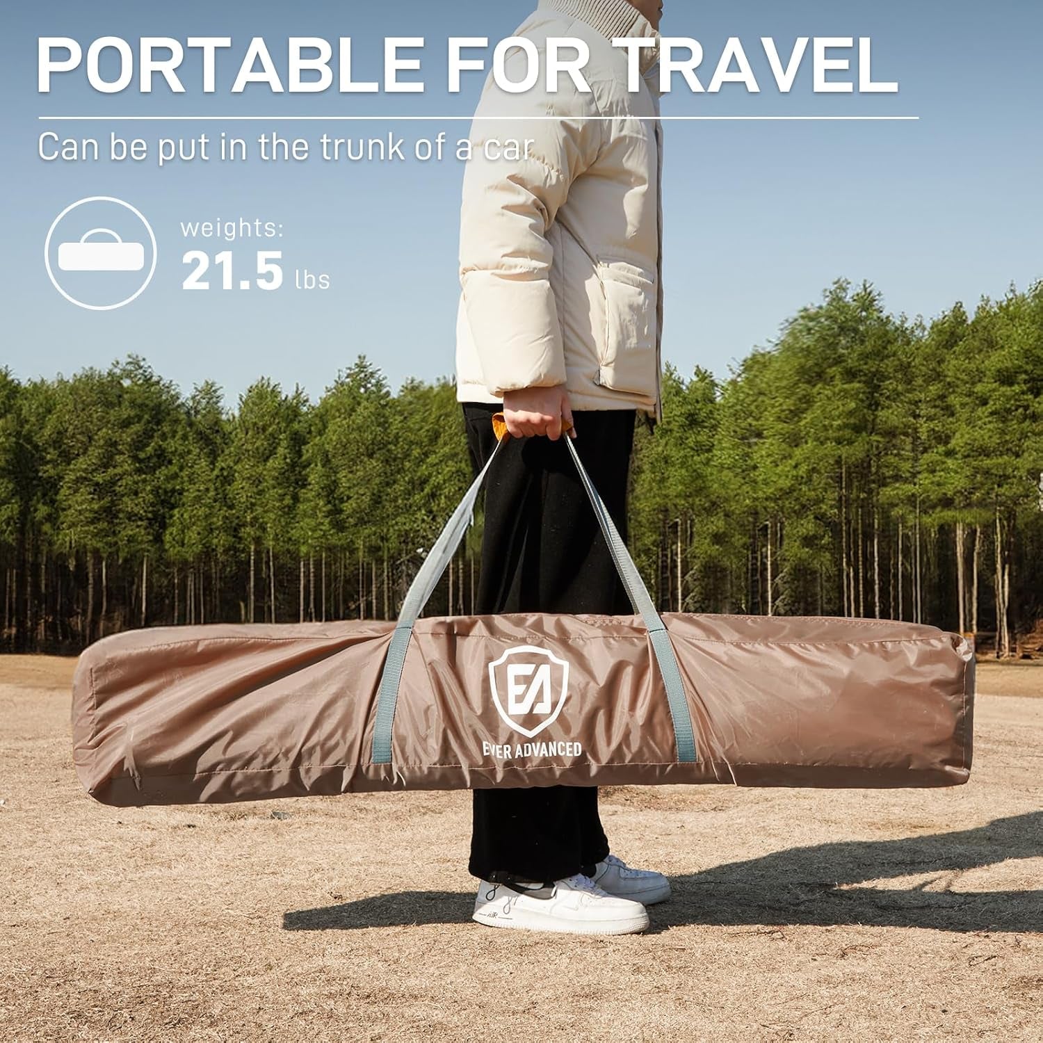 Khaki Pop Up Instantly SetUp Screen Tent 11.5x9.8ft