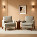 Brown Mid Century Modern Upholstered Armchairs Set