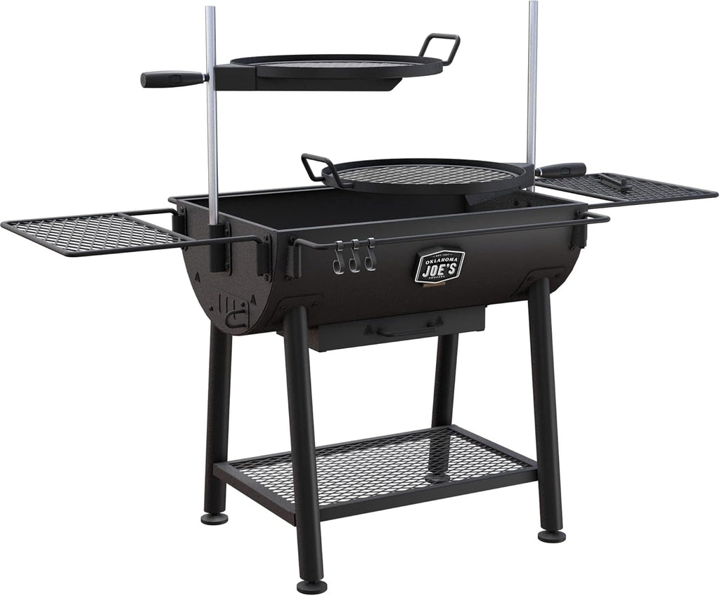 Jet Black Open Fire Barrel Charcoal Grill 480S qIn Cooking Area
