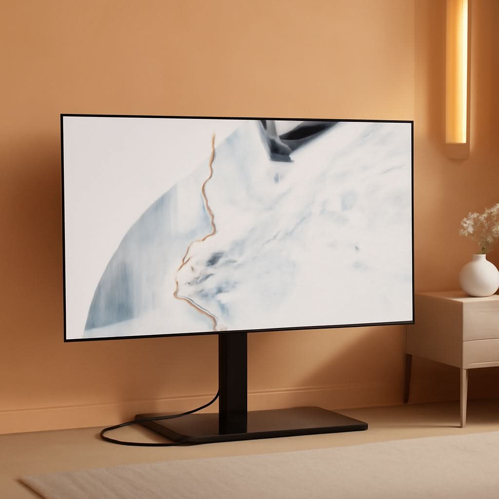 50 To 85 Inches TV Stand Height Adjustable Swivel Base Outlets