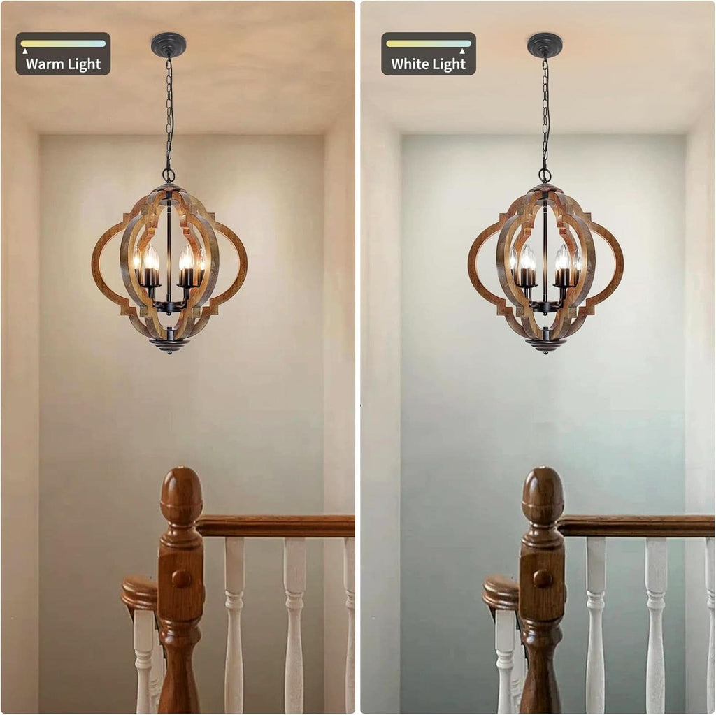 Six Light Farmhouse Chandelier Rustic Black Metallic