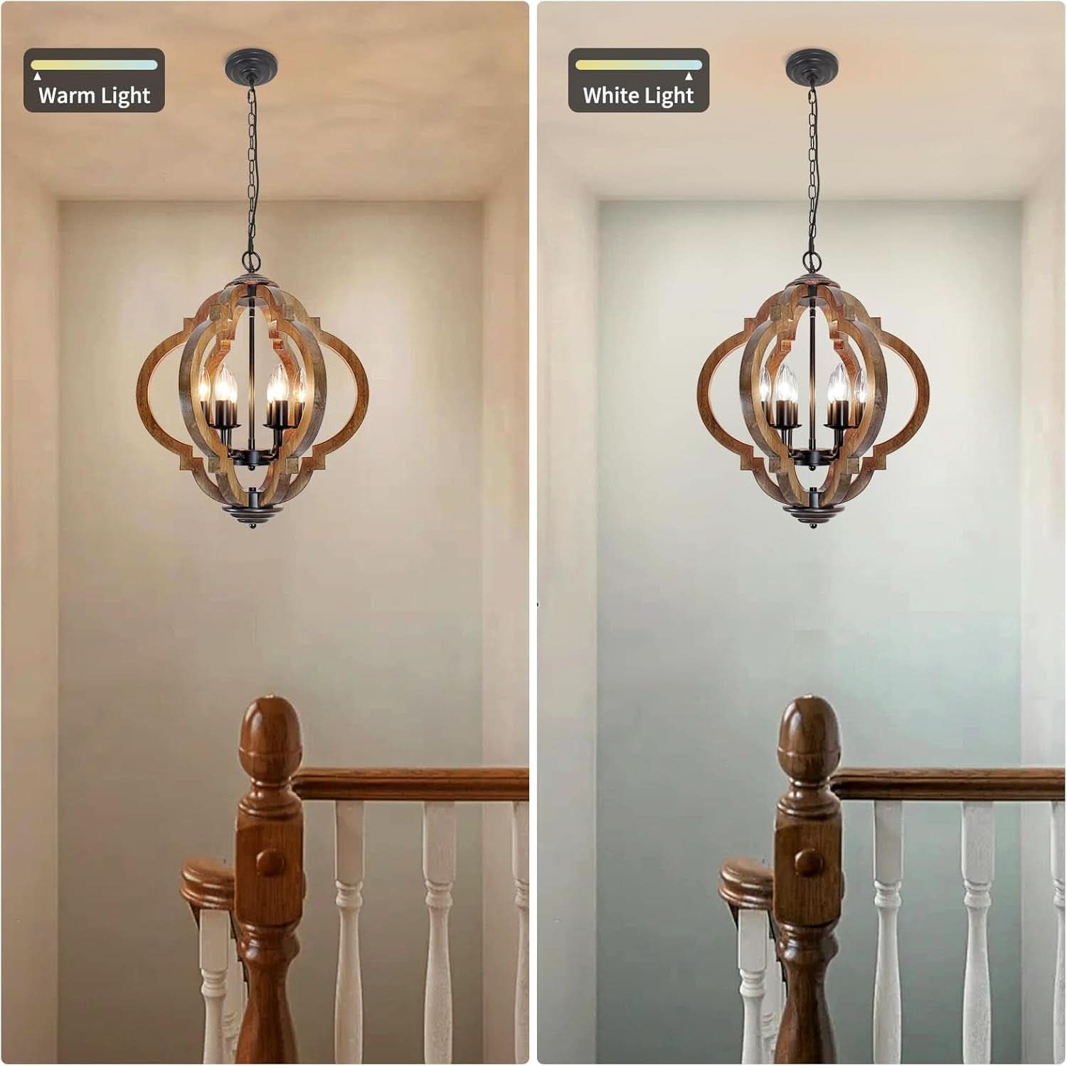 Six Light Farmhouse Chandelier Rustic Black Metallic