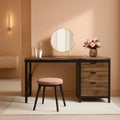 59-Inch Vanity Desk Reversible Drawers Rustic Brown