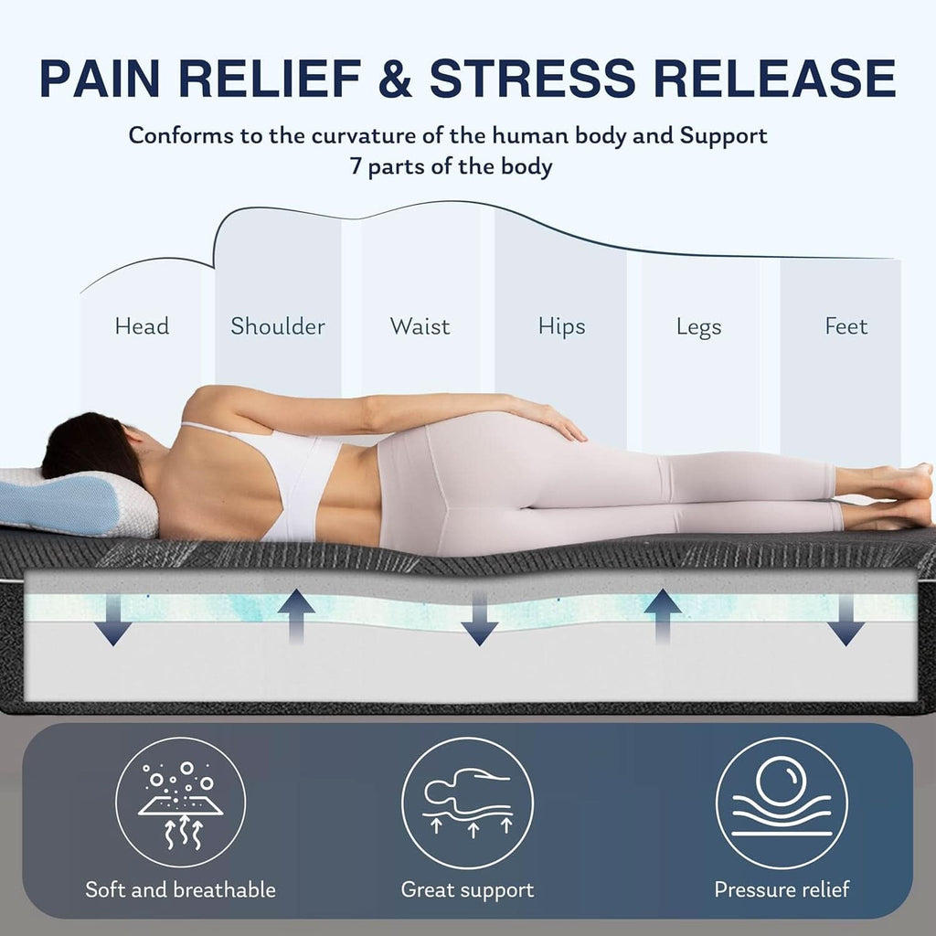 12 Inch Queen Memory Foam Mattress With Cooling Comfort