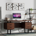 60Inch Walnut Premium Office Computer Desk Industrial