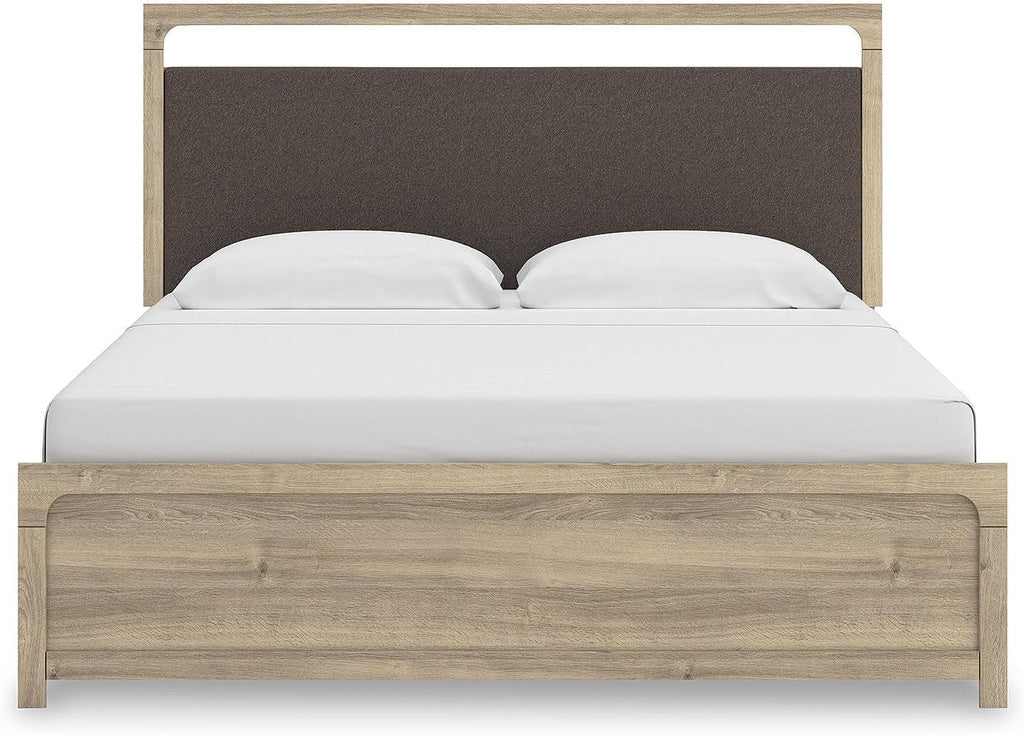 King Sized Upholstered Bed Frame With Headboard LED Lighting