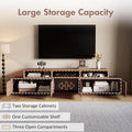 Walnut Extendable Entertainment Center 63 To 94 Inches Wide