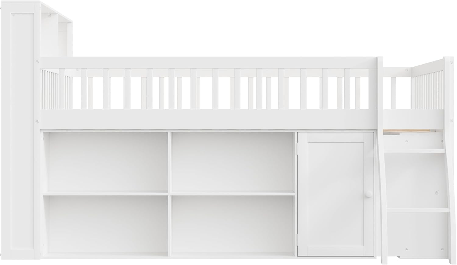Queen Size Loft Bed Integrated LED Lighting Headboard