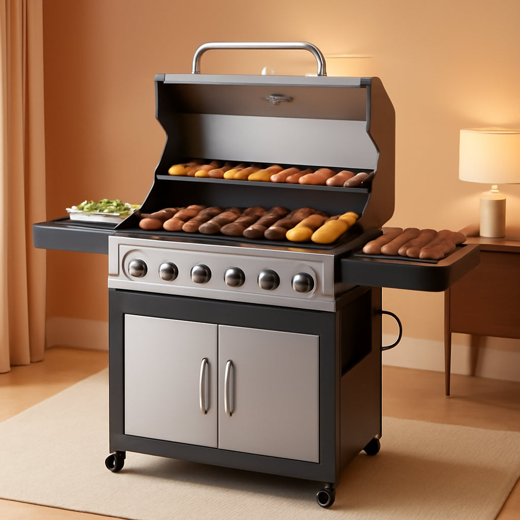 Six Burner Propane Grill 60000 BTU Outdoor Grilling