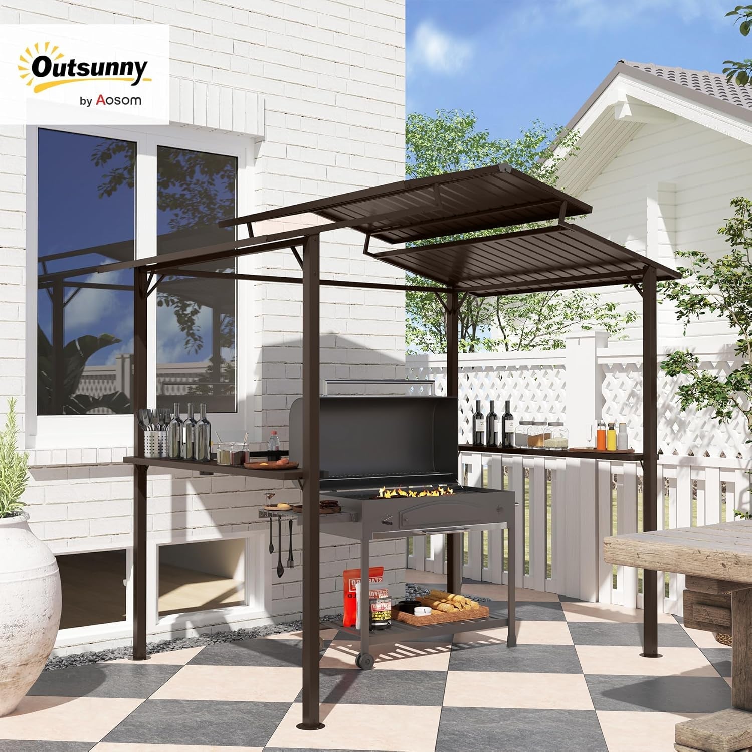8 Feet By 5Feet Weatherproof All Season Grill Gazebo