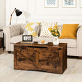 Storage Bench 39.4 Inch Rustic Wood Brown Organizer