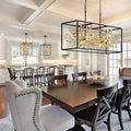 Metallic Blackened Gold Crystal Chandelier Four Light